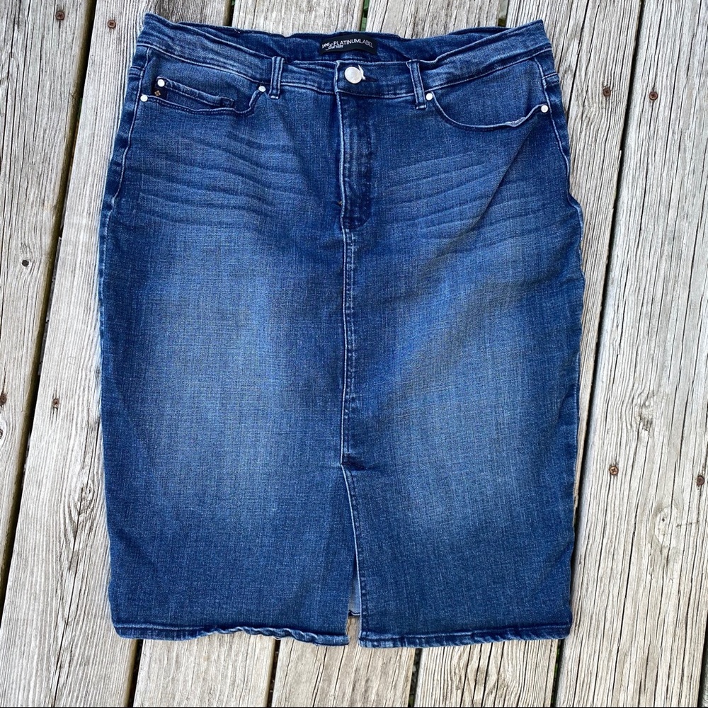 Lee Platinum Label denim jean midi skirt